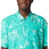imageColumbia Sportswear Mens Trollers Best Short Sleeve ShirtElectric Turquoise Mighty Marlins Print