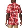imageColumbia Sportswear Mens Trollers Best Short Sleeve ShirtRed Hibiscus Tuna Paradise Print