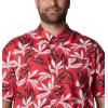 imageColumbia Sportswear Mens Trollers Best Short Sleeve ShirtRed Hibiscus Tuna Paradise Print