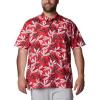 imageColumbia Sportswear Mens Trollers Best Short Sleeve ShirtRed Hibiscus Tuna Paradise Print
