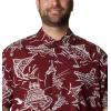 imageColumbia Sportswear Mens Trollers Best Short Sleeve ShirtRed Jasper Mighty Marlins Print