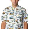 imageColumbia Sportswear Mens Trollers Best Short Sleeve ShirtWhite Watercolor Island Print