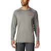 imageMens PFG Terminal Tackle Heather Long Sleeve ShirtAlpine Tundra HeatherRed Spark Logo