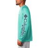 imageMens PFG Terminal Tackle Heather Long Sleeve ShirtBright Aqua HeatherColl Navy Logo