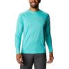 imageMens PFG Terminal Tackle Heather Long Sleeve ShirtBright Aqua HeatherSalmon Logo
