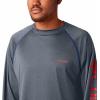 imageMens PFG Terminal Tackle Heather Long Sleeve ShirtCarbon HeatherRed Spark Logo