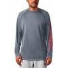 imageMens PFG Terminal Tackle Heather Long Sleeve ShirtCarbon HeatherRed Spark Logo