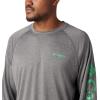 imageMens PFG Terminal Tackle Heather Long Sleeve ShirtCity Grey HeatherDark Lime Logo