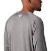 imageMens PFG Terminal Tackle Heather Long Sleeve ShirtCity Grey HeatherDark Lime Logo