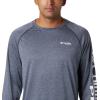 imageMens PFG Terminal Tackle Heather Long Sleeve ShirtCollegiate Navy HeatherWhite Logo