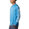 imageMens PFG Terminal Tackle Heather Long Sleeve ShirtCompass Blue HeatherWhite Logo