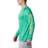 imageMens PFG Terminal Tackle Heather Long Sleeve ShirtDark Lime HeatherSunlit Logo