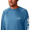 imageMens PFG Terminal Tackle Heather Long Sleeve ShirtDark Pool HeatherWhite Logo