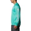 imageMens PFG Terminal Tackle Heather Long Sleeve ShirtElectric Turquoise HeatherCool Grey Logo