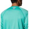 imageMens PFG Terminal Tackle Heather Long Sleeve ShirtElectric Turquoise HeatherCool Grey Logo