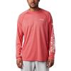 imageMens PFG Terminal Tackle Heather Long Sleeve ShirtRed Spark HeatherWhite Logo
