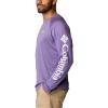 imageMens PFG Terminal Tackle Heather Long Sleeve ShirtVivid Purple HeatherWhite Logo