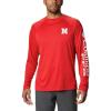imageColumbia Mens CLG Terminal Tackle Ls ShirtNeb  Bright Red  White