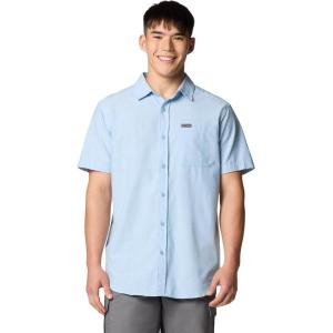 imageColumbia Mens Big ampamp Tall Rapid Rivers Novelty Short SleeveRipple Blue Diamond Dobby Chambray