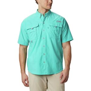 imageColumbia Mens Big and Powerful Bahama Ii UPF 30 Short Sleeve Fishing JerseyBright Aqua