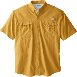imageColumbia Mens Big and Powerful Bahama Ii UPF 30 Short Sleeve Fishing JerseyDark Banana