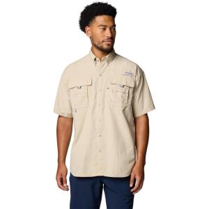 imageColumbia Mens Big and Powerful Bahama Ii UPF 30 Short Sleeve Fishing JerseyFossil