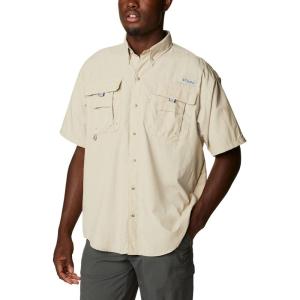 imageColumbia Mens Big and Powerful Bahama Ii UPF 30 Short Sleeve Fishing JerseyFossilRealtree Edge