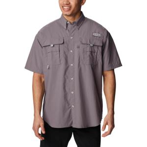 imageColumbia Mens Big and Powerful Bahama Ii UPF 30 Short Sleeve Fishing JerseyGranite Purple
