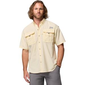 imageColumbia Mens Big and Powerful Bahama Ii UPF 30 Short Sleeve Fishing JerseyLemon Wash
