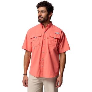 imageColumbia Mens Big and Powerful Bahama Ii UPF 30 Short Sleeve Fishing JerseyMelonade