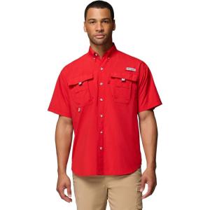 imageColumbia Mens Big and Powerful Bahama Ii UPF 30 Short Sleeve Fishing JerseyRed Spark