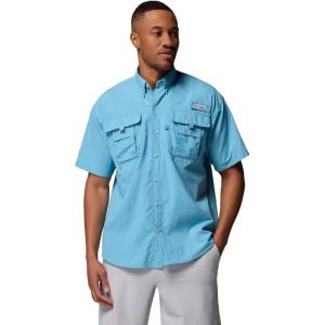 imageColumbia Mens Big and Powerful Bahama Ii UPF 30 Short Sleeve Fishing JerseyVintage Blue