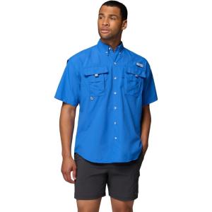 imageColumbia Mens Big and Powerful Bahama Ii UPF 30 Short Sleeve Fishing JerseyVivid Blue