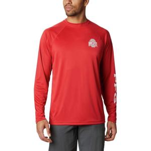 imageColumbia Mens CLG Terminal Tackle Ls ShirtOs  Intense Red  White