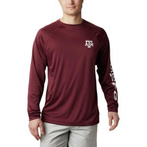imageColumbia Mens CLG Terminal Tackle Ls ShirtTam  Deep Maroon  White