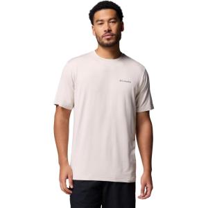 imageColumbia Mens Kwick Hike Back Graphic Short Sleeve TeeDark Stone HeatherLinescape