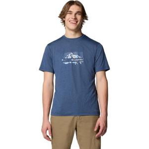 imageColumbia Mens Kwick Hike Graphic Short Sleeve TeeCollegiate Navy HeatherPeak Direction