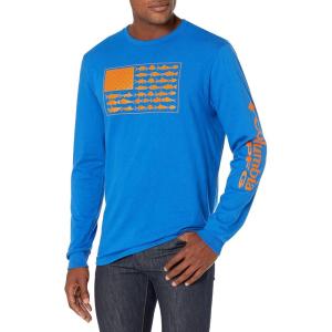 imageColumbia Mens Long Sleeve Tee Shirt Outdoors Fishing Camping HikingVivid Blue With Solarize