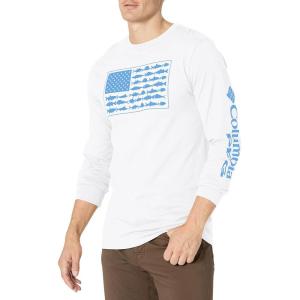 imageColumbia Mens Long Sleeve Tee Shirt Outdoors Fishing Camping HikingWhite With Storm