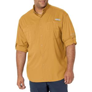 imageColumbia Mens PFG Tamiami II UPF 40 Long Sleeve Fishing ShirtDark Banana