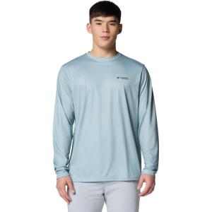 imageColumbia Mens PFG Terminal Tackle Fish Flag Long Sleeve Fishing ShirtCrushed BlueLemon Wash Inshore Slam