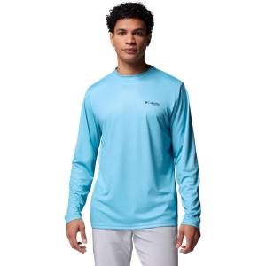 imageColumbia Mens PFG Terminal Tackle Fish Flag Long Sleeve Fishing ShirtVintage BlueCollegiate Navy