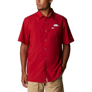 imageColumbia Mens Standard Slack Tide Camp ShirtArk  Red Velvet