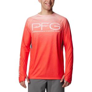 imageColumbia Mens Super Terminal Tackle Vent Long SleeveBright Poppy Terminal TechcamoCity Grey