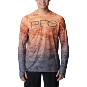 imageColumbia Mens Super Terminal Tackle Vent Long SleeveOrange Blast Pfg Camo Gradient