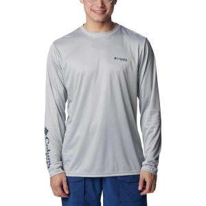 imageColumbia Mens Terminal Tackle PFG Fish Star Long SleeveCool GreyCollegiate Navy Trout