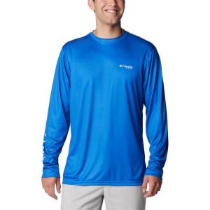 imageColumbia Mens Terminal Tackle PFG Fish Star Long SleeveVivid BlueColl Navy Marlin Gradient
