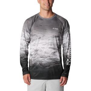 imageColumbia Mens Terminal Tackle PFG Triangle Long Sleeve ShirtBlackAmericanaDeepsea Fade