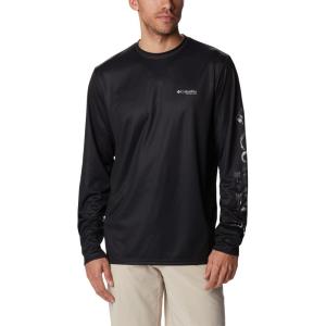 imageColumbia Mens Terminal Tackle PFG Triangle Long Sleeve ShirtBlackBlack Realtree Horizon