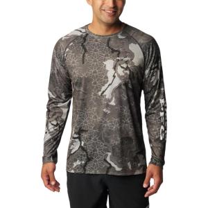 imageColumbia Mens Terminal Tackle PFG Triangle Long Sleeve ShirtBlackRealtree Rift